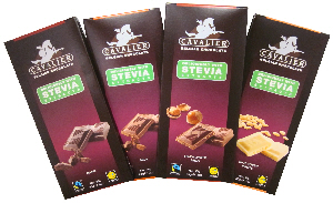 Cavalier Fairtrade Belgian Choc Bars with Stevia 85g