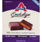 Atkins US Endulge Milk Chocolate Caramel Squares box