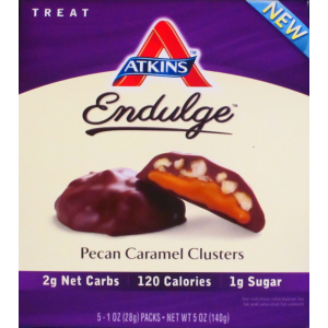 Atkins US Endulge Pecan Caramel Clusters box