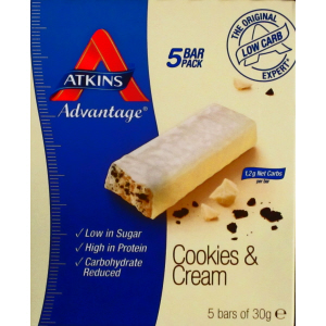 Atkins Advantage Cookies & Cream Box of 5 bars