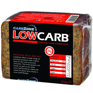 CarbZone Low Carb Protein Rich Bread 5 Slices 250g packet