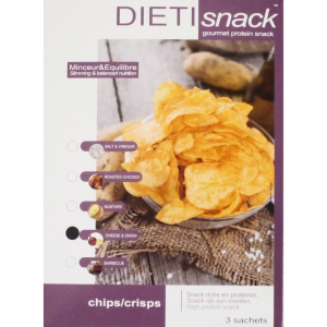 DietiSnack Cheese and Onion Crisps Box of 3 Sachets
