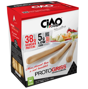 CiaoCarb ProtoGriss Breadsticks Box of 4 50g packets WARNING