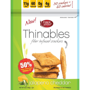 Fiber Gourmet Thinables Jalapeno Cheddar Crackers 168g bag